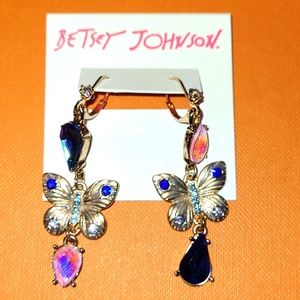 NWT Betsey Johnson butterfly earrings